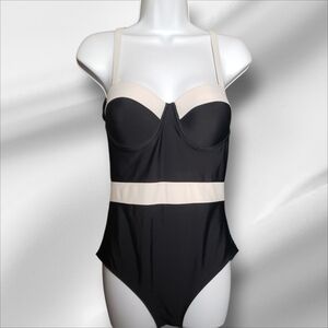 Elegant Black and White Women's Swimsuit